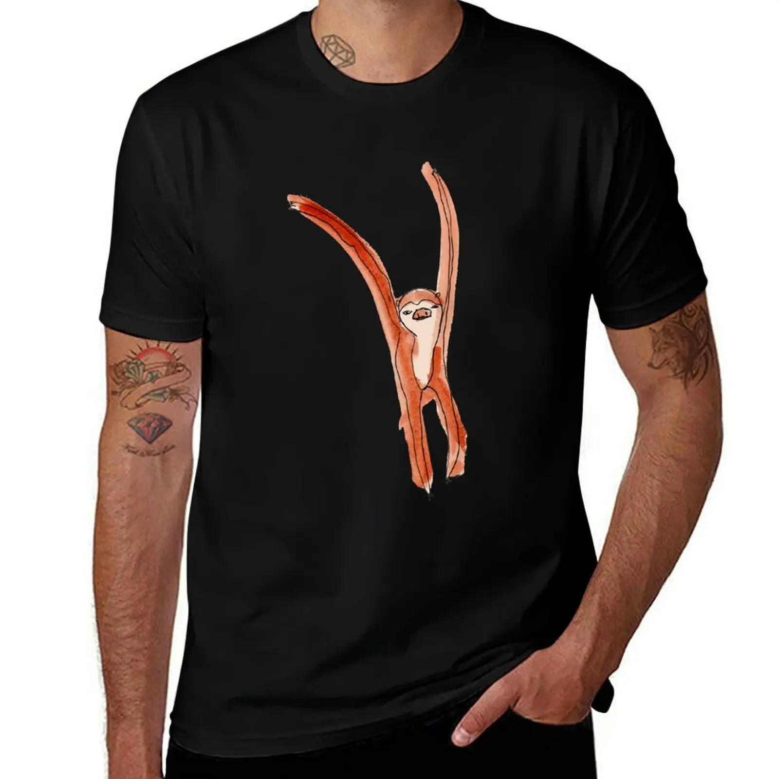 Dancing Sloth T-Shirt Big Size Crew Neck T-Shirt