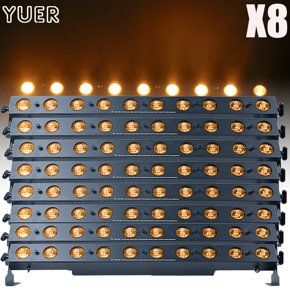 8Pcs/Lot LED 10X50W Halogen COB Lamp Amber Warm White Wash Light Wall Wash Strobe Horse Racing Effect DMX512 For DJ Bar Party