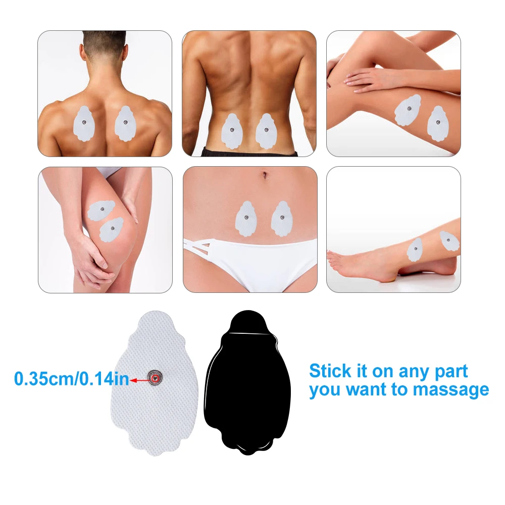 10/20pcs EMS Self Adhesive Pulse Electrode Pads for Tens Machine Muscle Stimulator Low Frequency Therapy Device Massage Patches