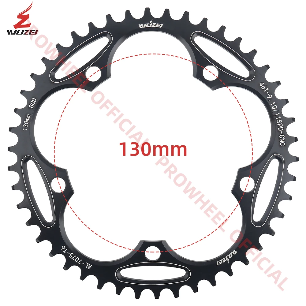 WUZEI 130 BCD Bicycle Chainring Narrow Wide Stars 38 40 42 44 46 48 50 52 54 56 58 60T 130BCD AL7075 Sprocket for Road Bike