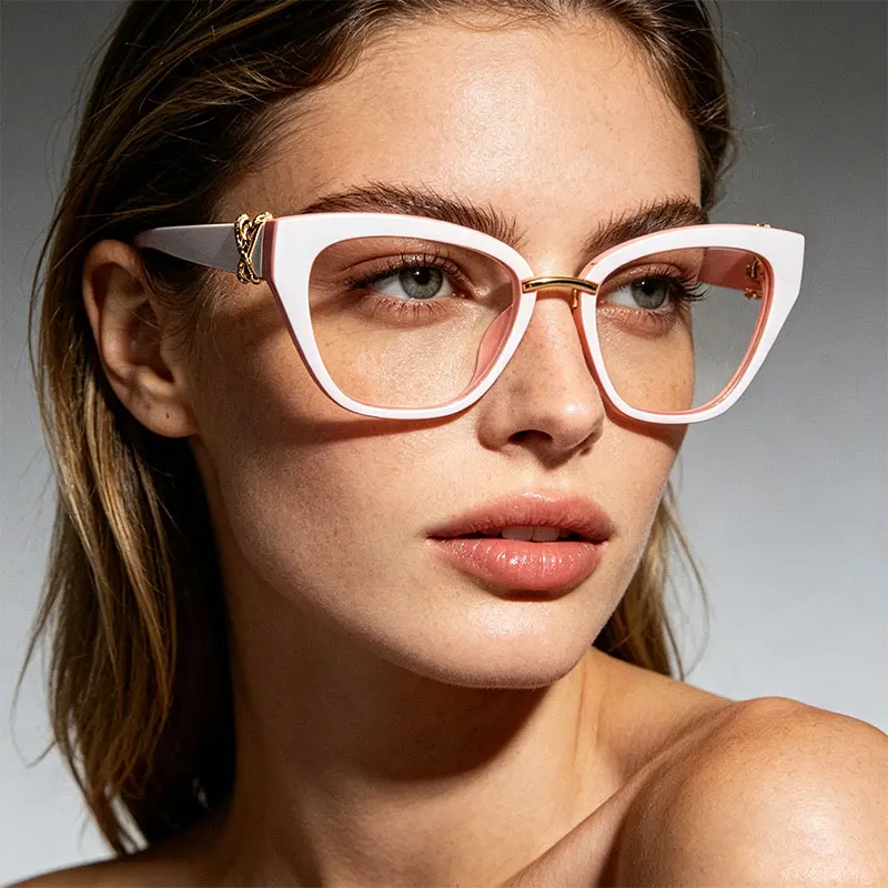 45605 Rhinestone Cat Eye Glasses Frames Women Diamond Decoration Styles Optical Fashion Computer Glasses
