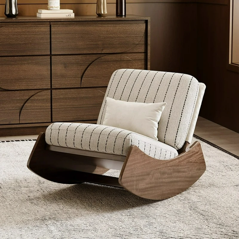 

Rocking chair Chinese antique balcony recliner lazy designer homestay home living room leisure chair