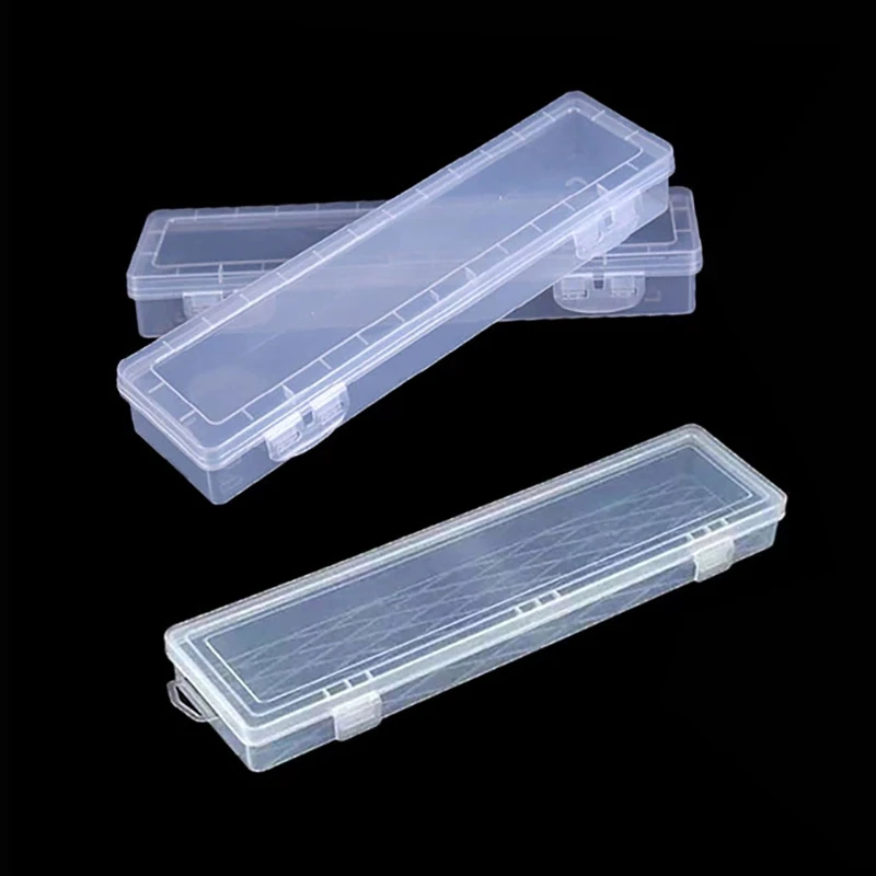 【1Pc Transparent Makeup Brush Storage Box Sturdy Plastic Stationery Organizer Watercolor Pen Container Drawing Tools Bin】