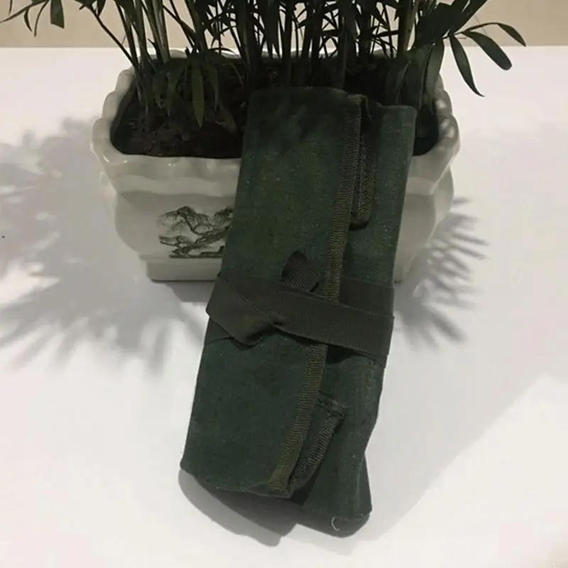  Canvas Garden Tool Roll Bag Bonsai Tool Roll Storage Bag Portable Package Bag