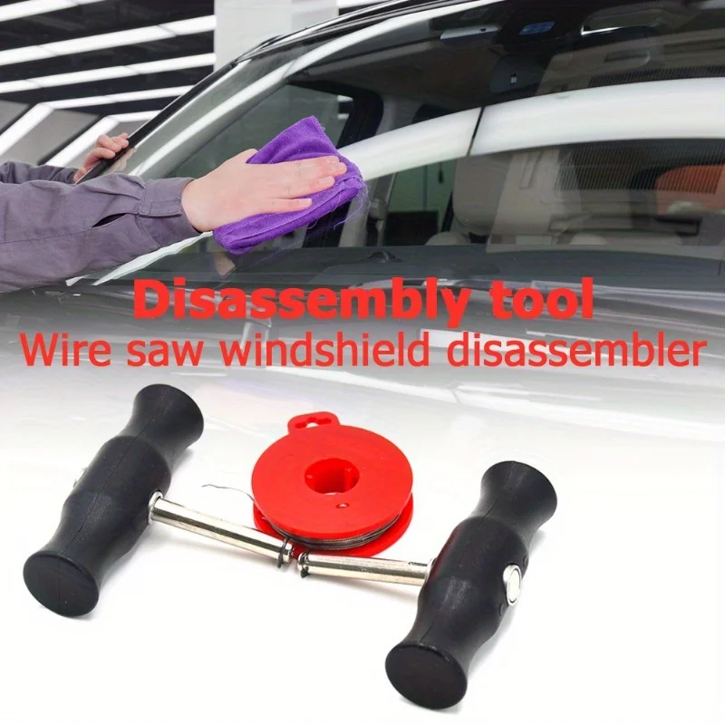 

3pcs a set Car Auto Windshield Removal Tool Windscreen Window Glass Cutting Wire & Handles Car Accessories