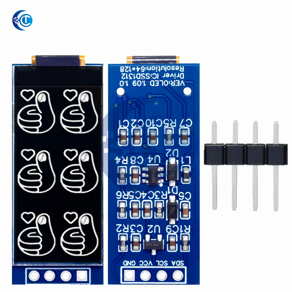 Tela OLED de 1,09 polegadas OLED de 1,1 polegadas SSD1312 64X128 display 12864 IIC para arduino