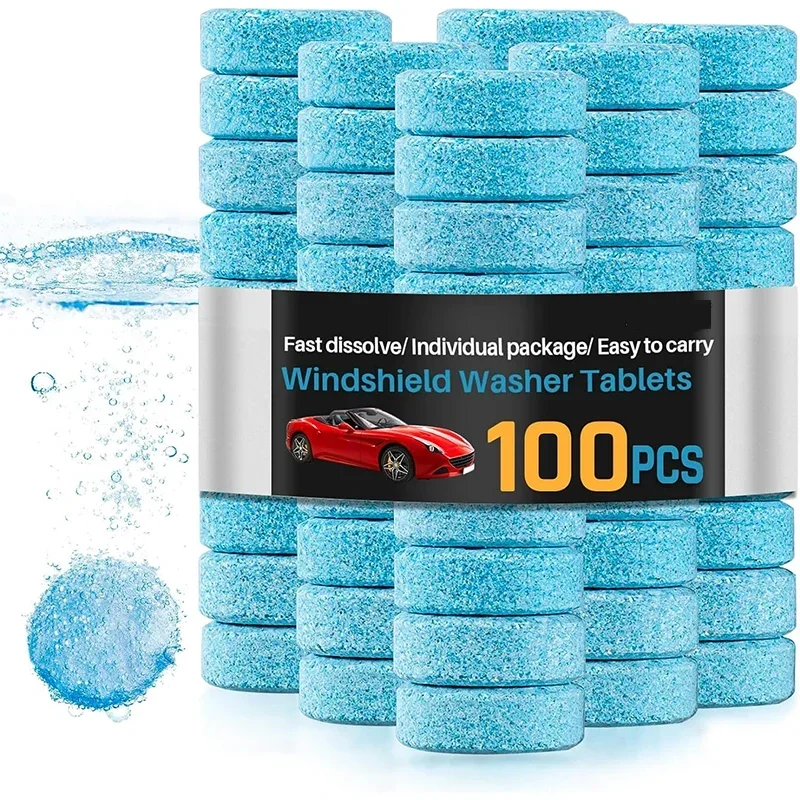 Car Windshield Glass Concentrated Tablets Car Effervescent Washer Fluid Wiper Glass Solid Cleaning Tablets for Window Amagi