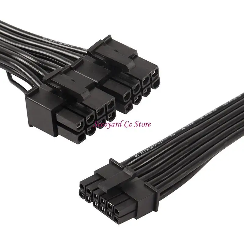 N3UC 16AWG 12VHPWR PCIE5.0 2x8pin to16Pin (12+4P) Male 90° Power Extension Cable