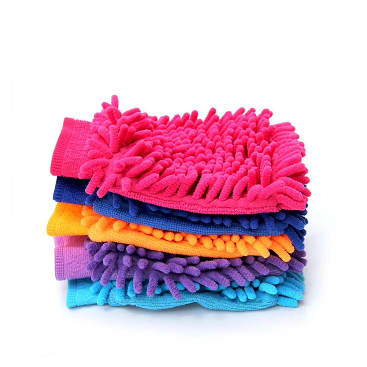 

Scratch-Free Car Wash Mitt Premium Chenille Microfiber Single Sided Wash Glove for Car SUV Truck (Rose Red)