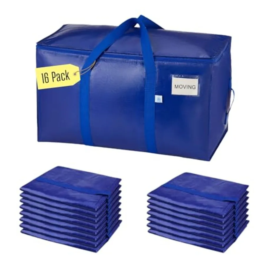 1 Heavy Duty Moving Bags, 90L Extra Large Moving Boxes Alternative, 50lbs Load, Wraparound Handles, Zippers and Tag, Packing Su