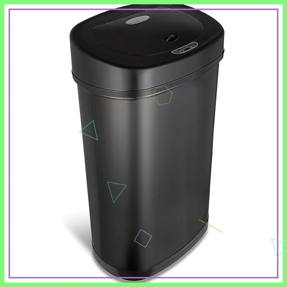 

Automatic Motion Sensor Trash Can, 13.2 Gal/50L Black, Hands-Free Kitchen Waste Bin