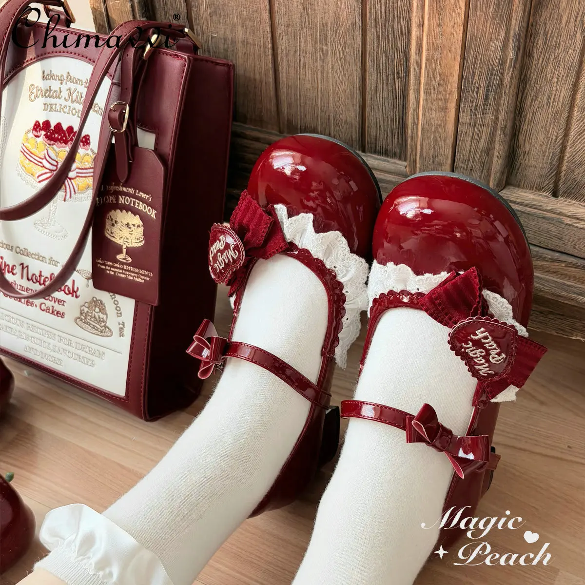 

Princess Sweet Cute Lo Shoes 2025 Autumn New Original Kawaii Bow Lace Girl Temperament Mary Jane Shoes Elegant Lolita Low Heel