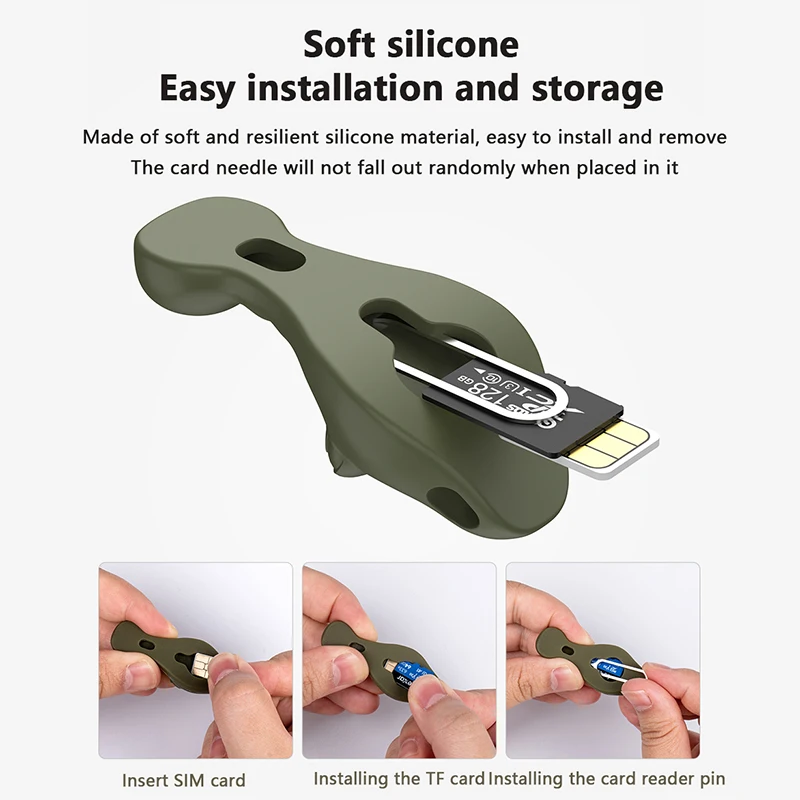 Cartão SIM Removal Needle Pin e Bandeja Anti-lost, Keychain Split Rings, Storage Case, Ejecter Tool, Telefone, TF Card, Charme