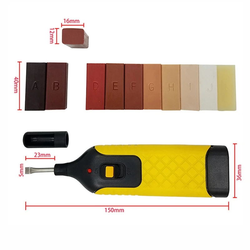 Imagem -05 - Tile Stone Repair Kit com 13 Blocos de Cera Tile Fenda de Enchimento e Reparação de Tintas Peças Sobressalentes e Acessórios