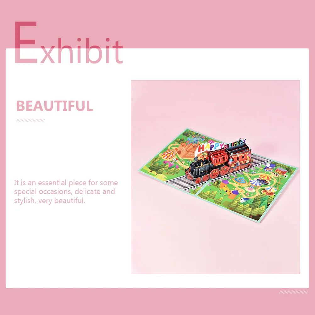 

Birthday Train Greeting Card Paper Pop- Blessing Cards Boys Gifts
