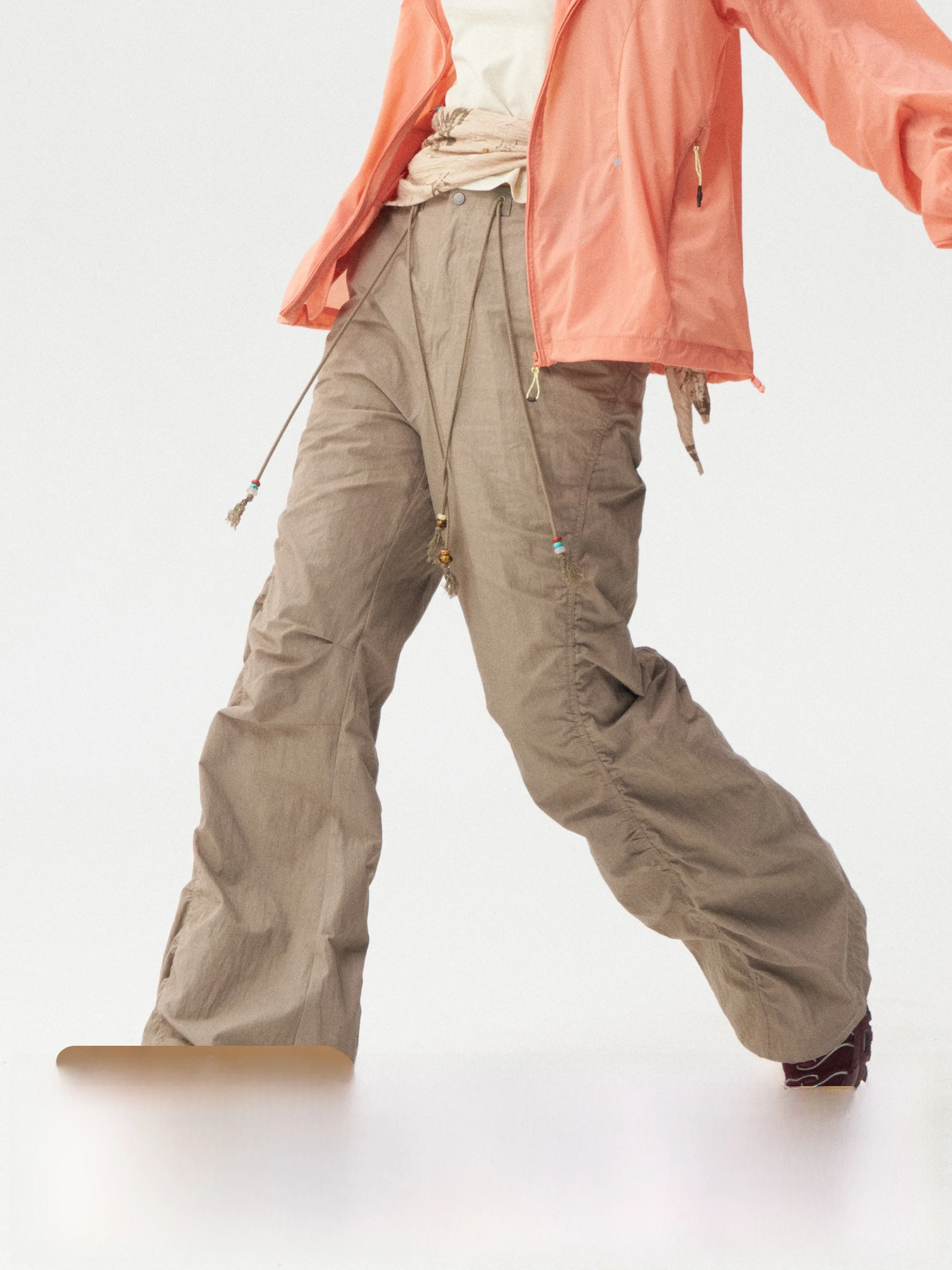 

Monterest Vintage Waed Loose Fit Wide Leg Casual Pants D Pleat 3D Effect Cotton Youthful Spring Season Faion