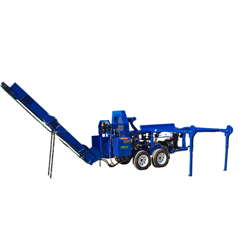 2025Macchina idraulica per la lavorazione del legna da ardere Macchinari forestali Processore per legna a benzina con catena di alimentazione in metallo