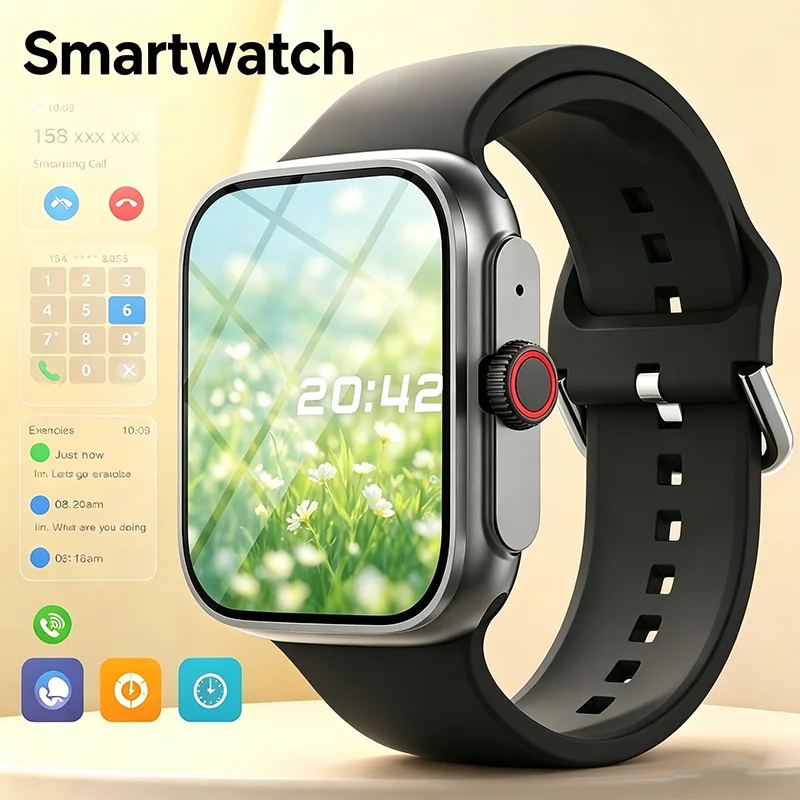 Smartwatch HD Touch Screen,Multi-Sport Modes,Wireless Calling,Sedentary Reminder,Calculator,  Classic Strap,For Android & Iphone