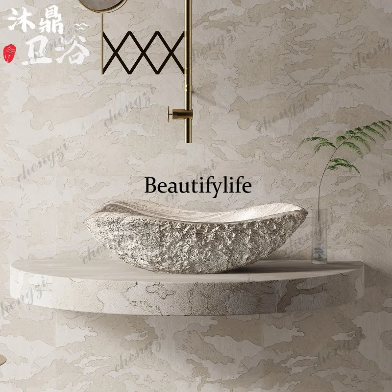 Medieval style rock pattern platform basin wash basin Designer hotel B & B art bathroom Personalized wash basin