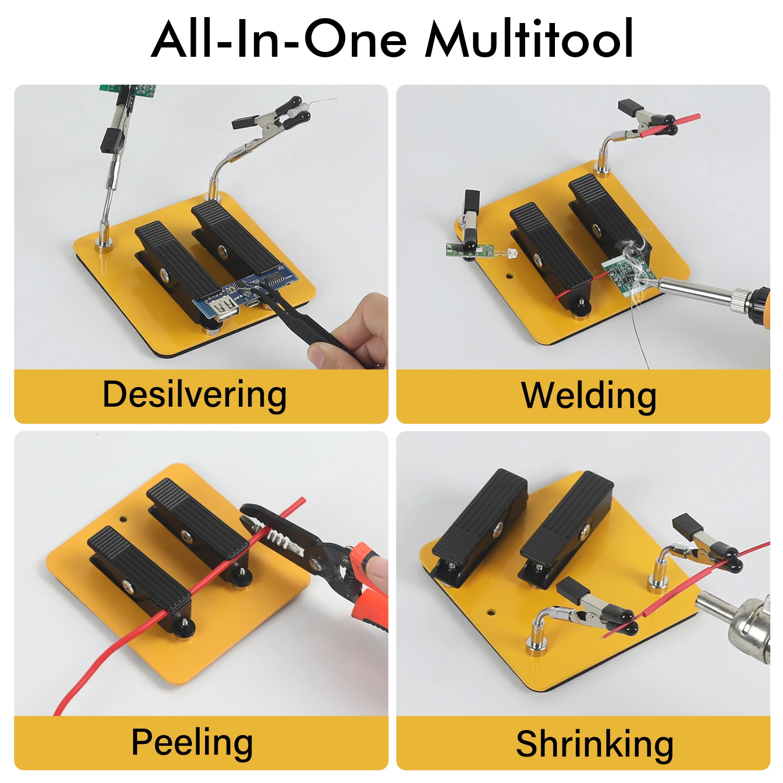 Toolour Soldering Helping Hands Soldering Tool with Magnetic Metal Flexible Arm Adjustable PCB Holder for Welding Repair