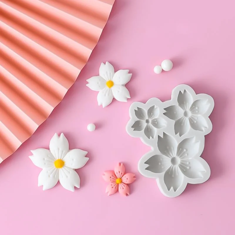 Cherry Blossoms Silicone Molds Fondant Cake Decorating Tools Sugarcraft Chocolate Gumpaste Mold Candy Resin Clay Mold