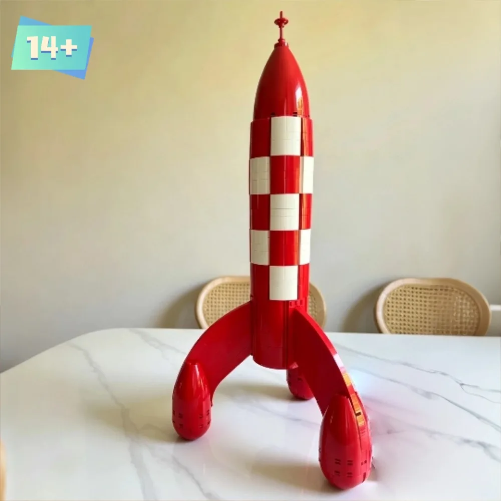 1283pcs  DIY Moon Rocket Bricks Building Blocks Dispaly Model Birthday Christmas Gifts For Adults Educational Toy view 4