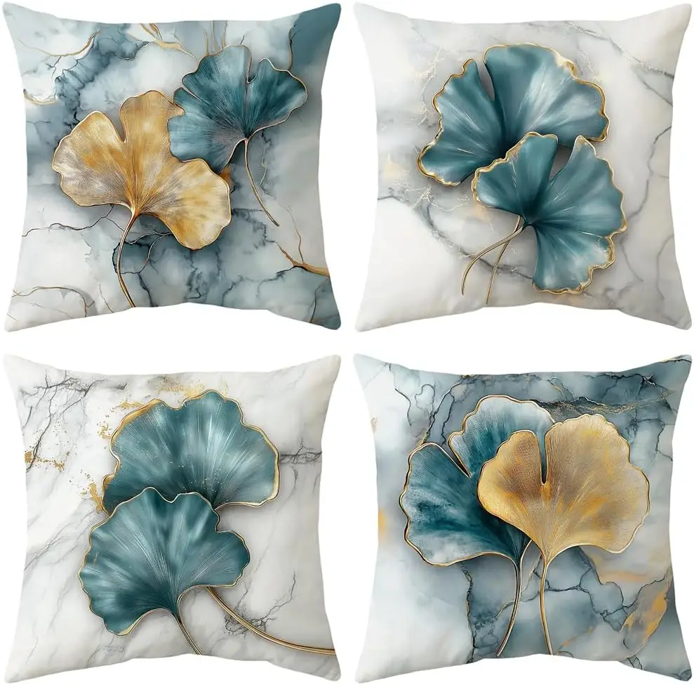 4pcs Watercolor Floral Cushion Covers, Soft Pastel Flower Pillow Cases for Sofa Bedroom Living Room Home Decor 45x45cm