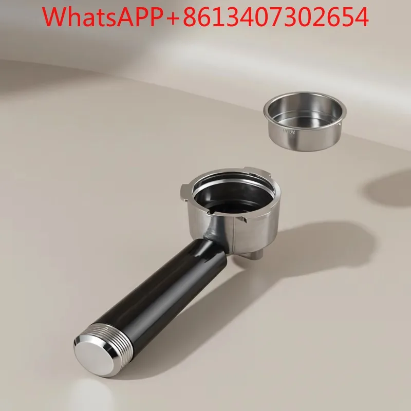Espresso Machine Handle Funnel Kit Black PP Die Cast Aluminum Polished 304 Stainless Steel Filter Cup Double Layer (1pcs)