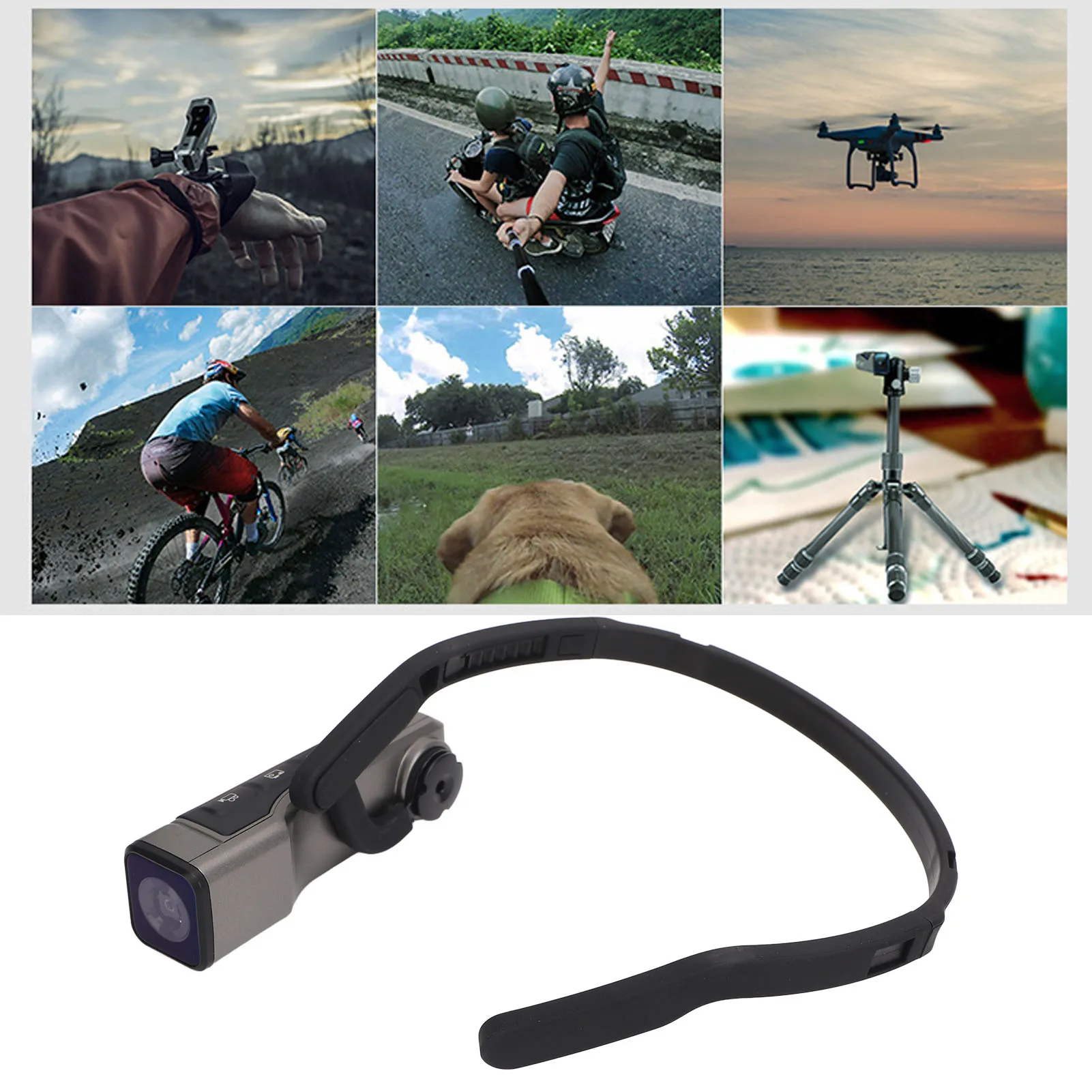 

Налобная камера с автофокусом, Wi-Fi, носимая камера видеоблога, ПК и стабилизатор камеры ABS 4K 20 МП 2, с приложением для прямой трансляции