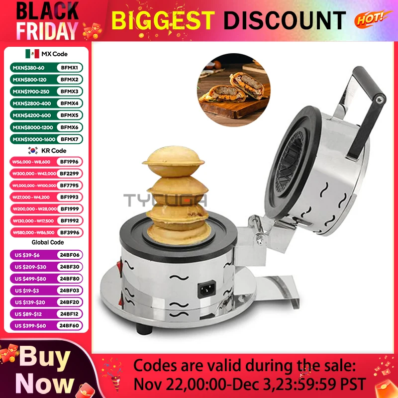 Krapfen Heater Ice Cream Panini Pan Machine UFO Hamburger Maker Italy Gelato Panini Press Brioche Burger Stuffed Burger Machine