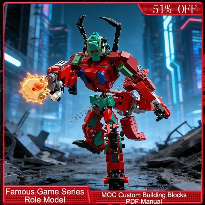 375 ELEMENTÓW Brickheadz Blaze Mech MOC Klocki Konstrukcyjne Modułowe Edukacyjne Kreatywne DIY Zabawka dla Chłopców Prezent Urodzinowy
