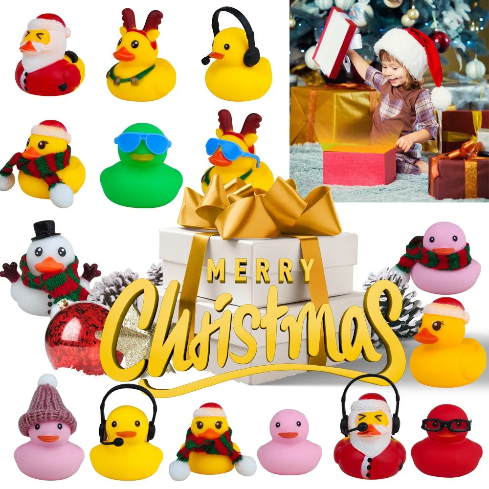 Christmas Vinyl Duck Blind Box Yellow Duck Christmas Arrival Calendar Box Countdown Blind Box Toy Set