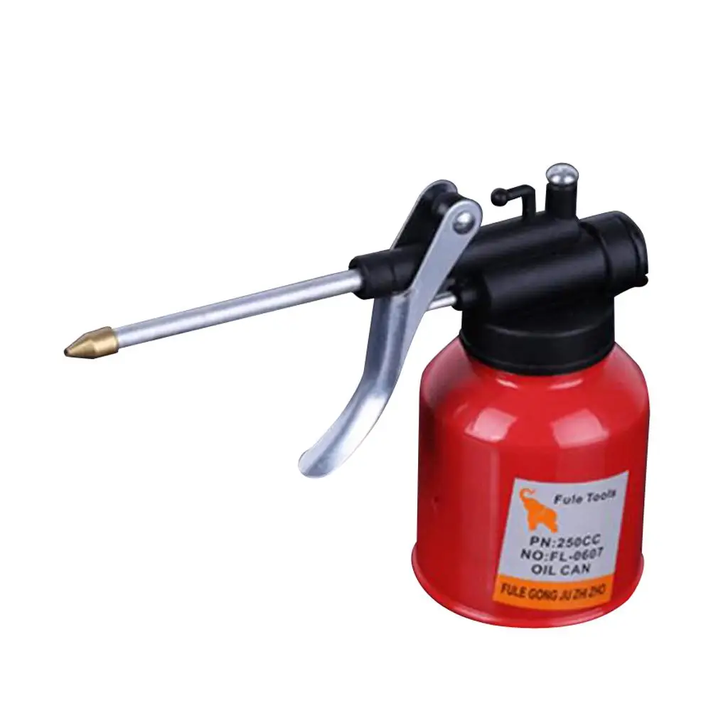 250ml Machine Steel High Pressure Hand Pump Oiler Machine Pot Metal Long Beak Lubrication for Airbrush Hand Tools