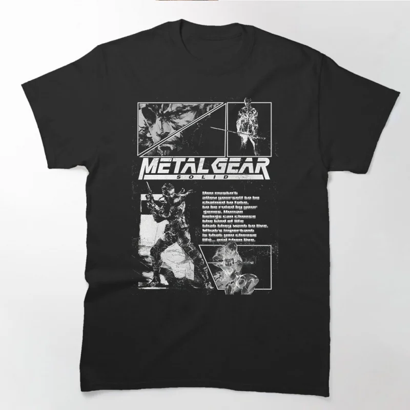 80s خمر لعبة فيديو ميتال جير الصلبة كبير بوس ثعبان سايبورغ النينجا MGS كوجيما هدية تي شيرت للرجال بلايز كبيرة الحجم S-6XL