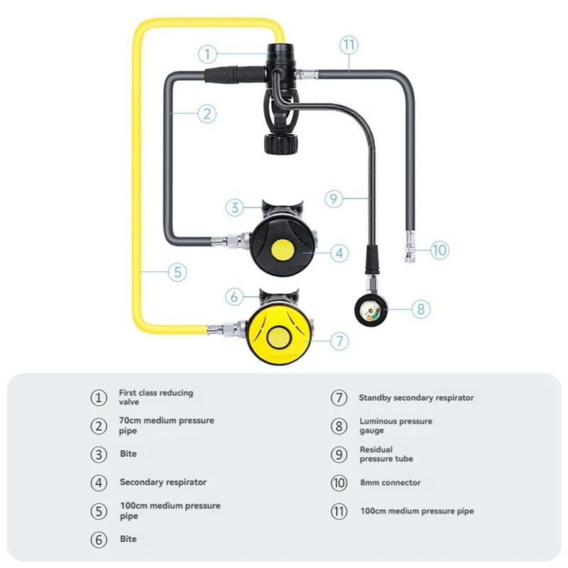 6A-Deep Diving Equipment Scuba Bottle Adapter Diving Regulator First Class Reducing Valve