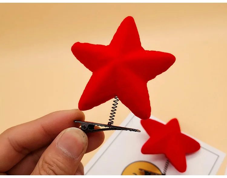 

Kids Infant Baby Girls Cartoon Red Star Hairclip Hairpin Barrettes Headwear Hair Decor Christmas Modeling Gift Easter Cosplay