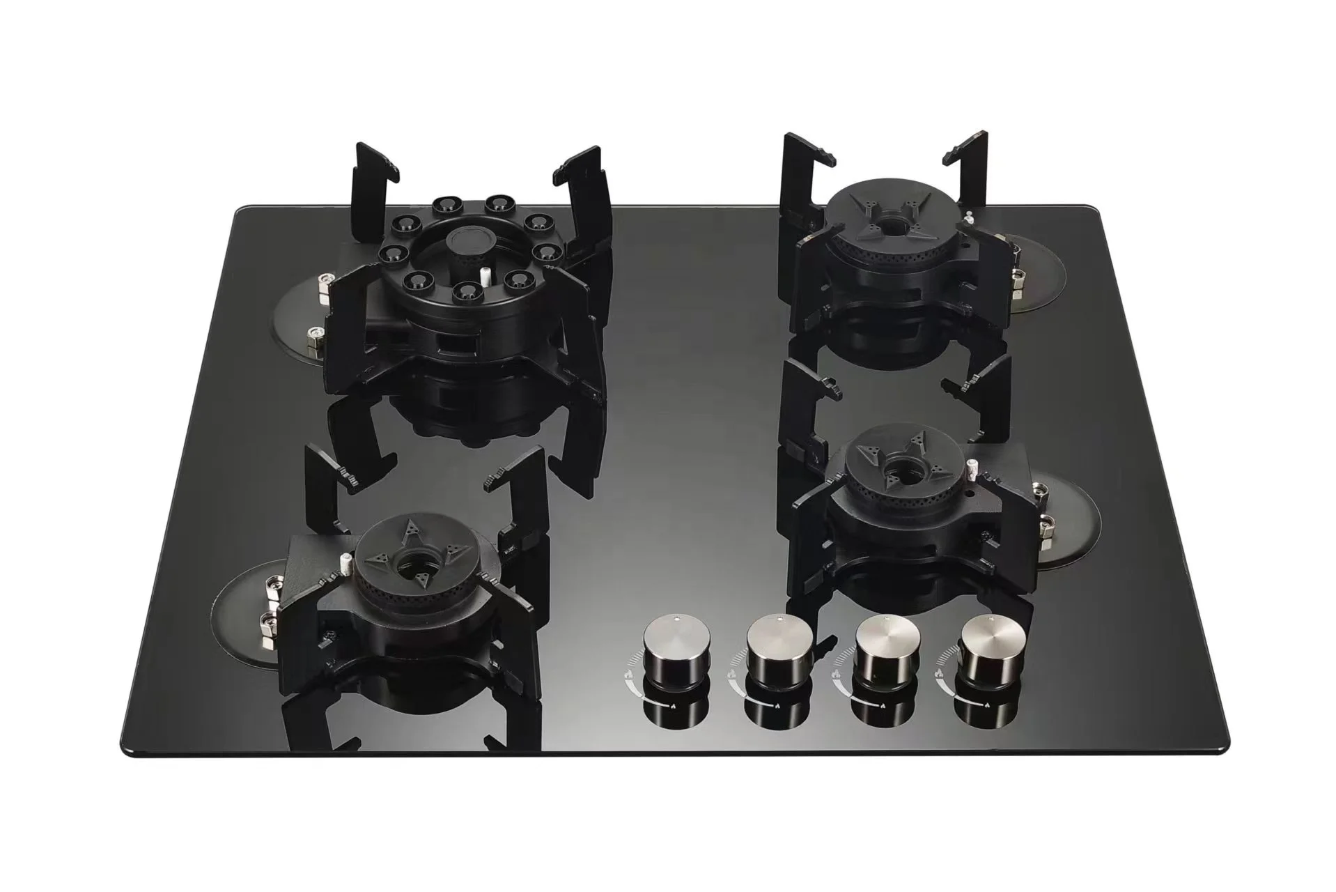 4 Folded burner Head Gas Hob Gas Cooker Easy Clean Glass Panel Gas Stove