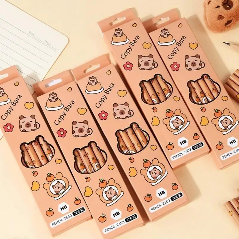 G8TA 12 PCS素敵な鉛筆カピバラ鉛筆鉛