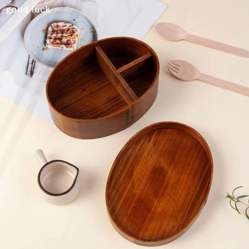 Answer1 PCS Wooden Food Container, Japanese Style Bento, Children' S Lunch Box, School Tableware, Bowl Box