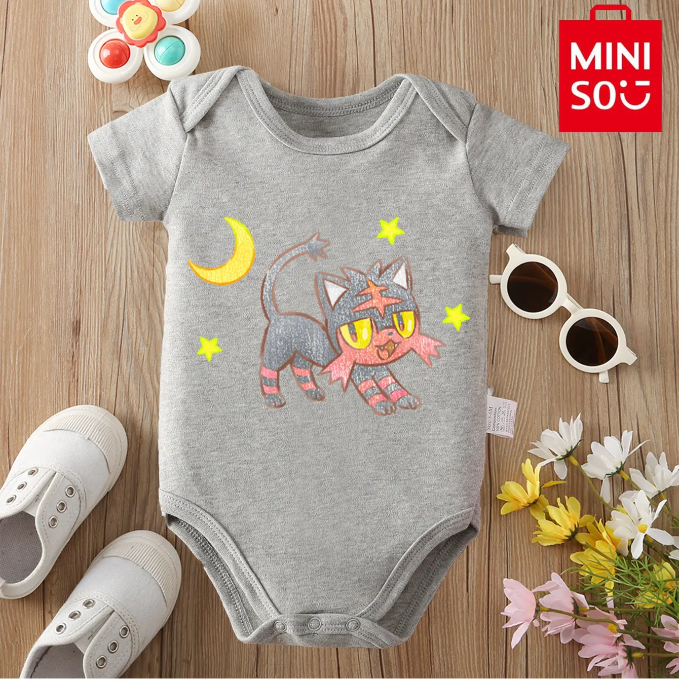MINISO بوكيمون/السنجاب 100% قطن ارتداءها طفل لينة لطيف الملابس هدية للطفل نيسيي بذلة لحديثي الولادة 0 إلى 12 شهرا