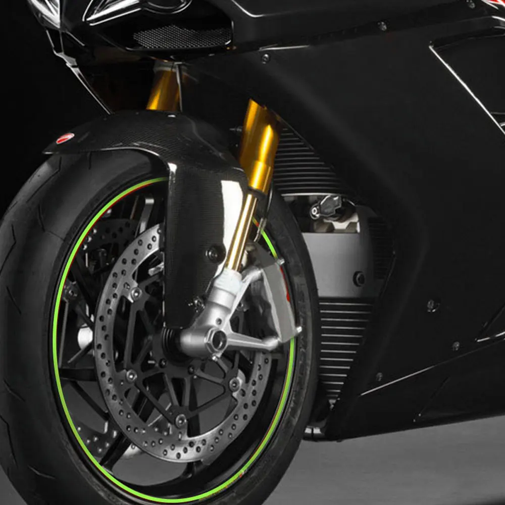 สติกเกอร์ตกแต่งขอบรถจักรยานยนต์16ชิ้นสติกเกอร์สะท้อนแสงติดสติ๊กเกอร์ขอบล้อรถมอเตอร์ไซค์ยางรถจักรยานยนต์