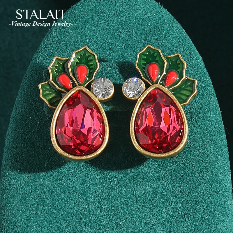 

Винтажные ювелирные изделия, розовые серьги-гвоздики с кристаллами для женщин, вечерние, морковь, золотой цвет, роскошные дизайнерские аксессуары в античном стиле, новинка 2023 года