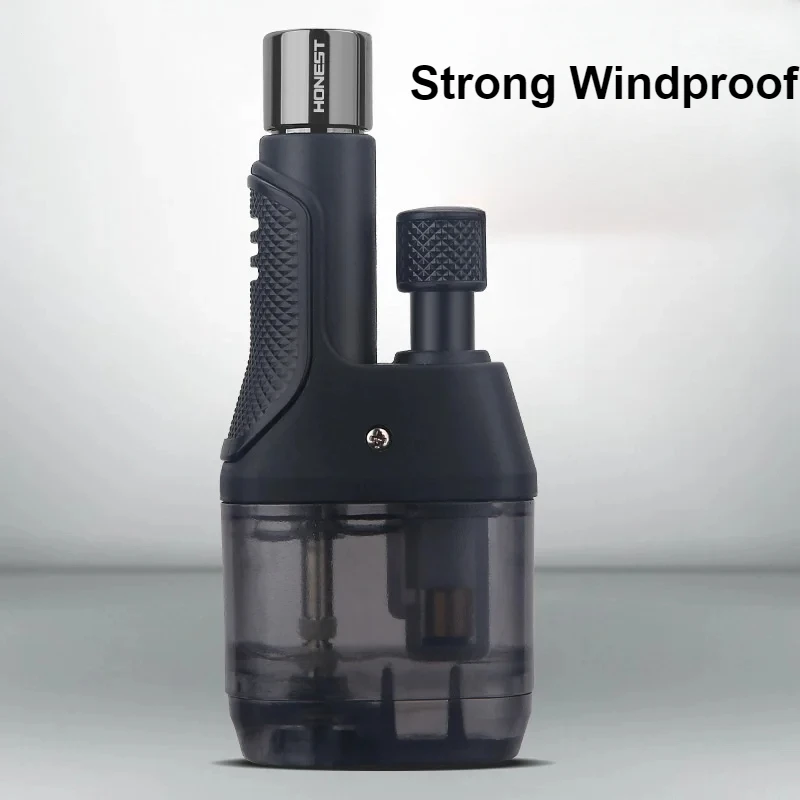 

Direct Blue Flame Inflatable Lighter Creative Personality Portable Windproof High-capacity Lighter Transparent Thickened Body