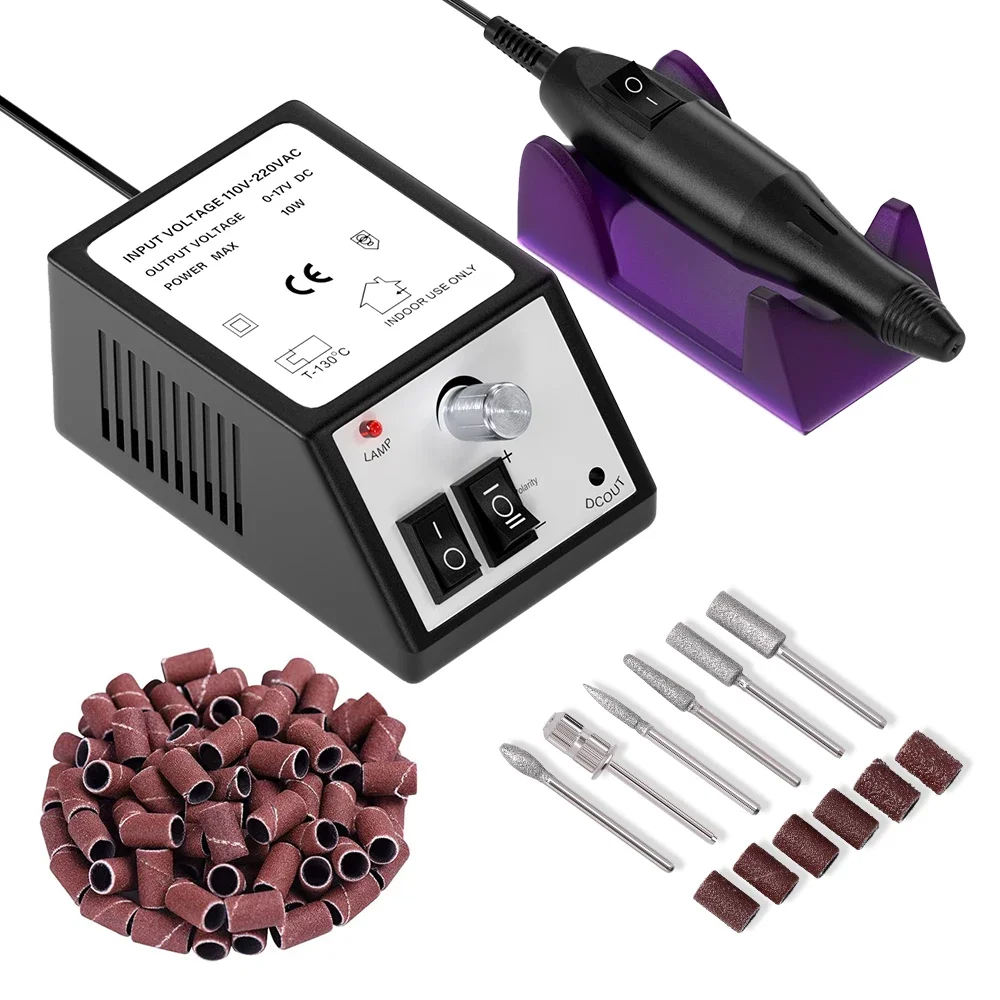 

LULAA Nail Drill Machine Electric Manicure With Sanding Cutter Milling Cutters Set Nail File Salon Polishing Tool Nails kit