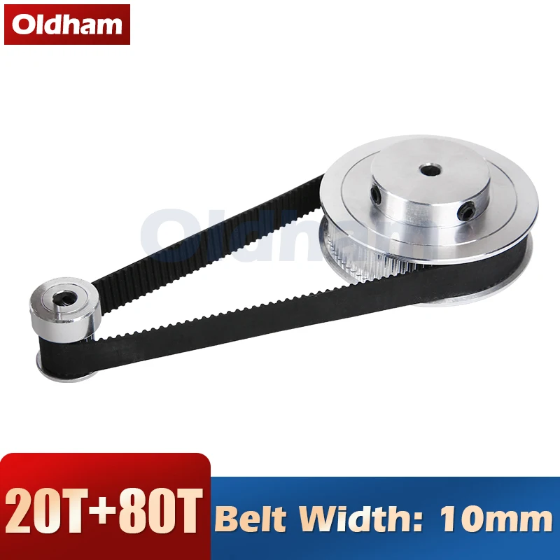 2GT Timing Belt Pulley GT2 2M 80 Teeth 20 Teeth Reduction 4:1/1:4 3D Printer Accessories Belt Width 10mm 80T 20T Bore 6/10mm