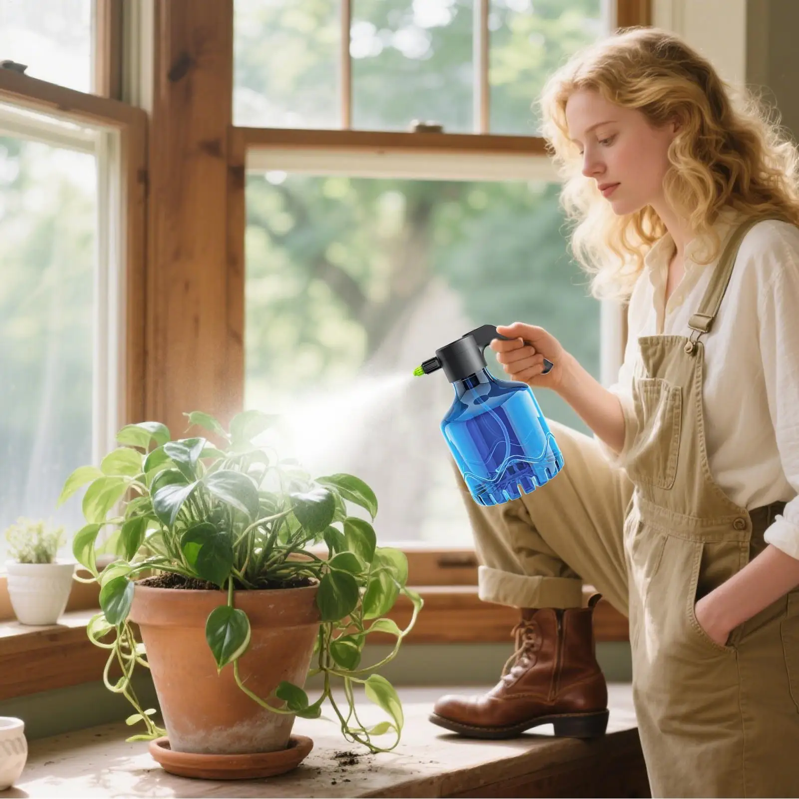 

Electric Water Sprayer 2L Portable Potted Flower Waterer USB Charging Adjustable Sprayer For Outdoor Lawn Greenhouse Weeding