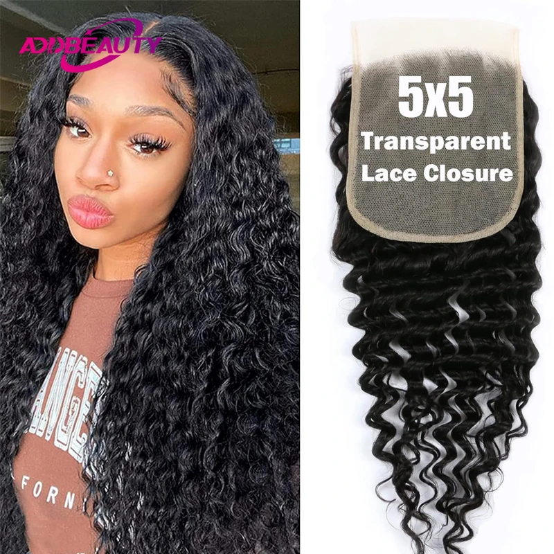 5x5 HD Lace Closure Human Hair Deep Wave Closure 13x4 Lace Frontal Brazilian Virgin Remy Human Hair Pre Plucked with Baby Hair