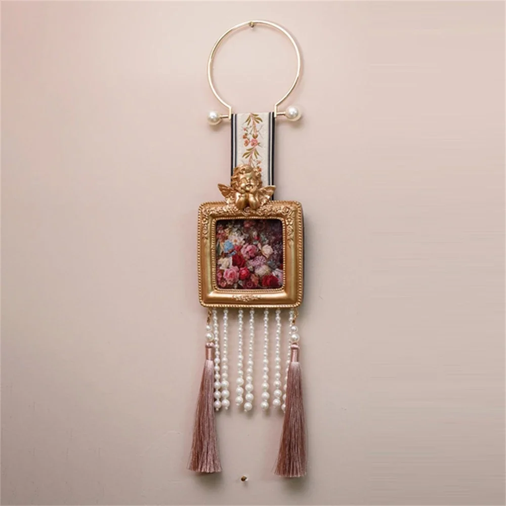 European-Style Angel Embossed Resin Photo Frame Pearl Frame Home Decoration Carved Wall-mounted Painting With Tassel Photo Frame