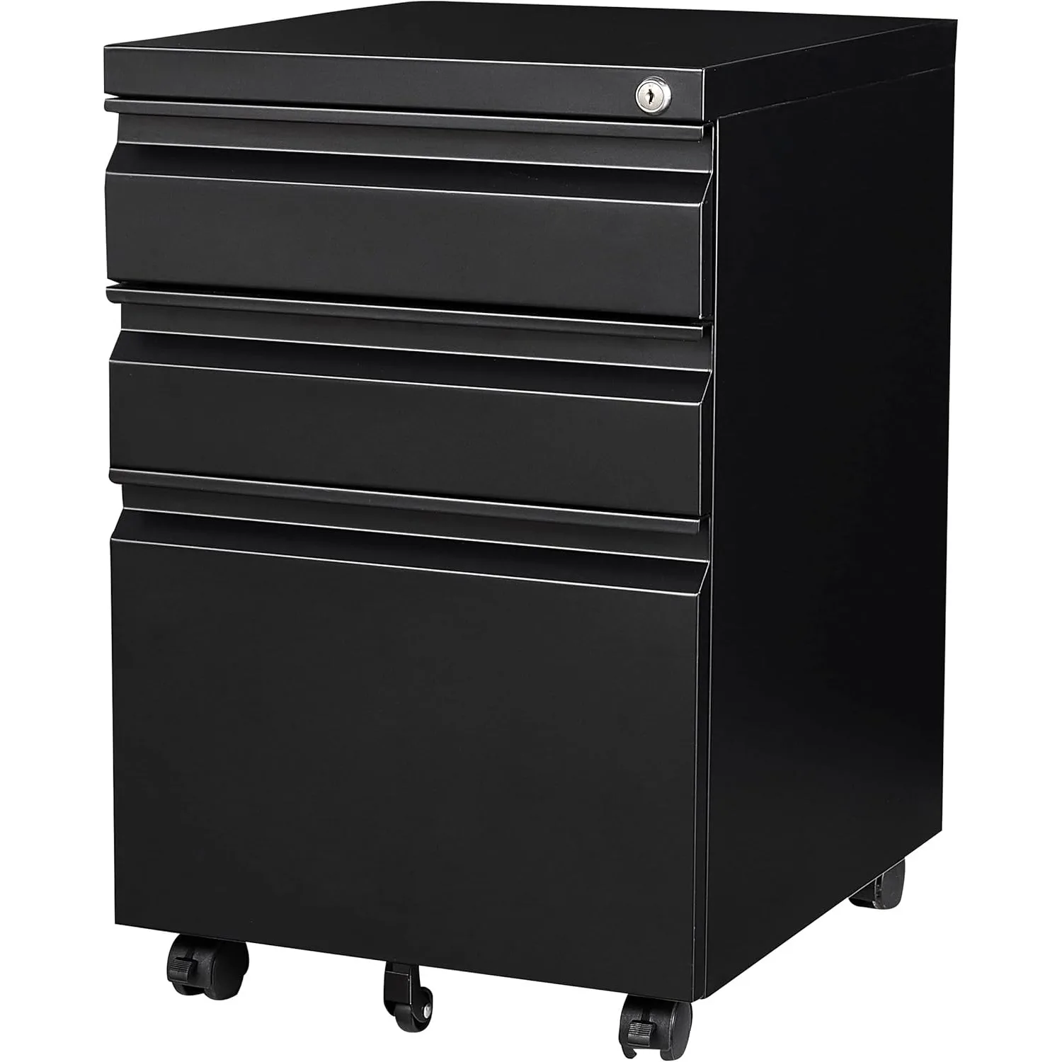 3 Drawer Mobile File Cabinet Under Desk Storage Drawers File Cabinets For Home Office, Office Organization File Cabinet, Black