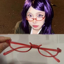 Anime Character Kamishiro Rize Cosplay Red Glasses Akemi Homura Role Play Half Frame Eyeglass Without Lens Accessories Eyewear